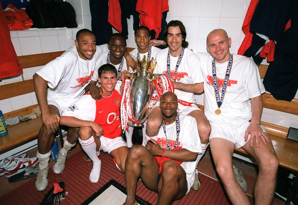 Jeremie Aliadiere (bottom left) won the title with Arsenal in 2004