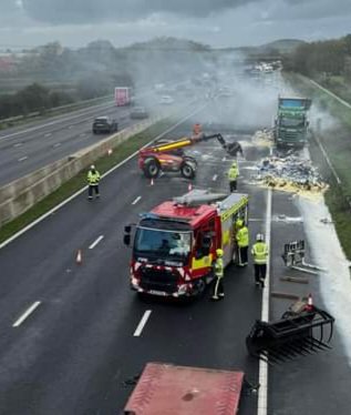 Firefighters battling the blaze