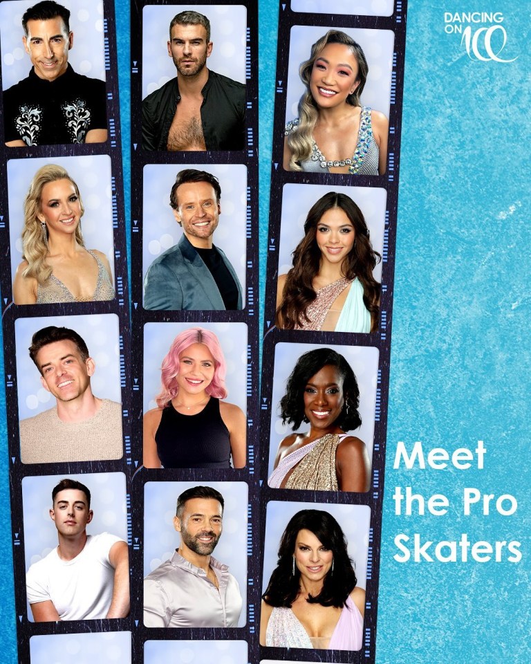 a poster for dancing on ice features a group of people