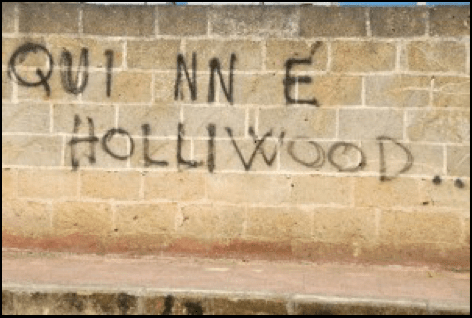 Local residents objected film crews taking over the town and one scrawled This is not Hollywood on a wall