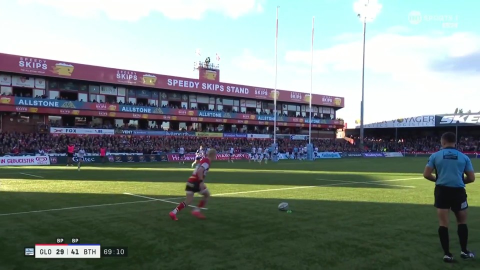 a rugby game is being played at the speedy skips stand