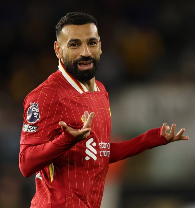 WOLVERHAMPTON, ENGLAND - SEPTEMBER 28: Mohamed Salah of Liverpool during the Premier League match between Wolverhampton Wanderers FC and Liverpool FC at Molineux on September 28, 2024 in Wolverhampton, England. (Photo by Catherine Ivill - AMA/Getty Images)