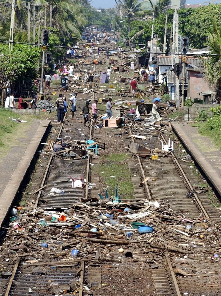 The tsunami left debris over a massive area