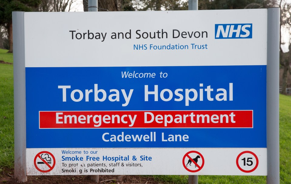 The crash took place at Torbay Hospital in Devon