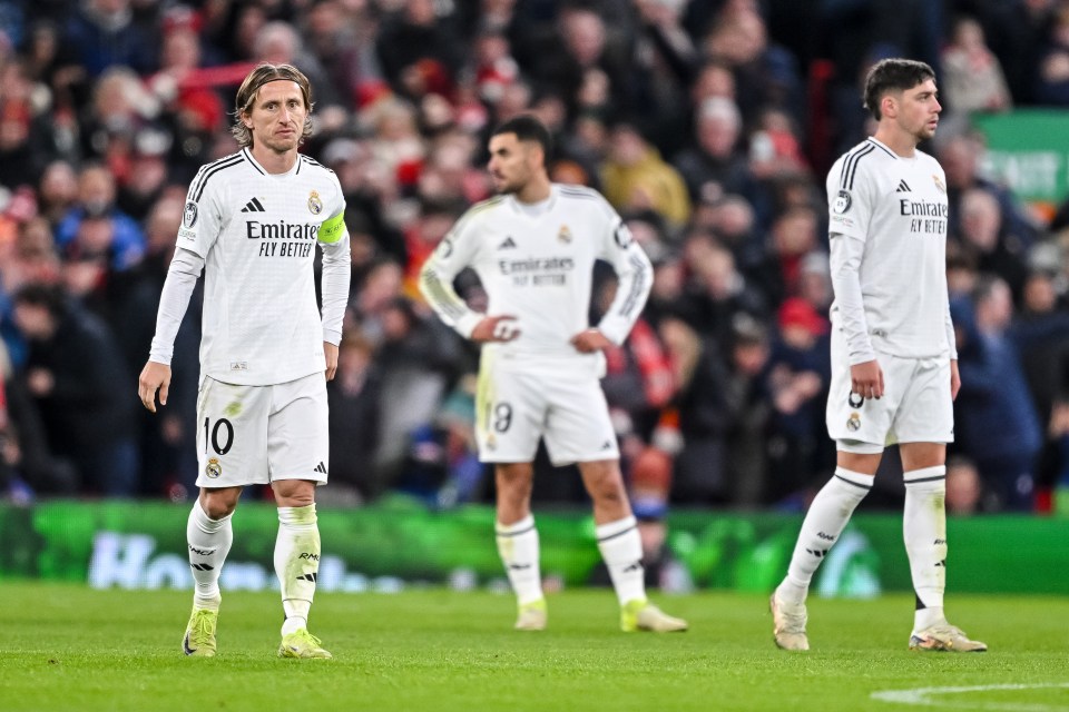 Real Madrid were beaten 2-0 at Anfield last night