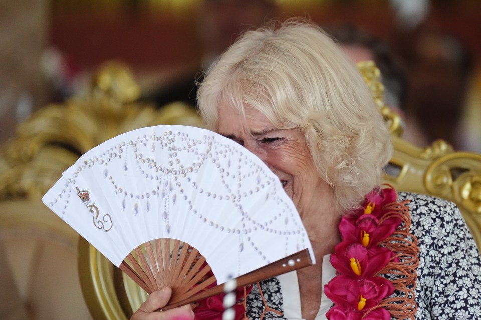 Queen Camilla had a fit of the giggles on their final morning in Samoa