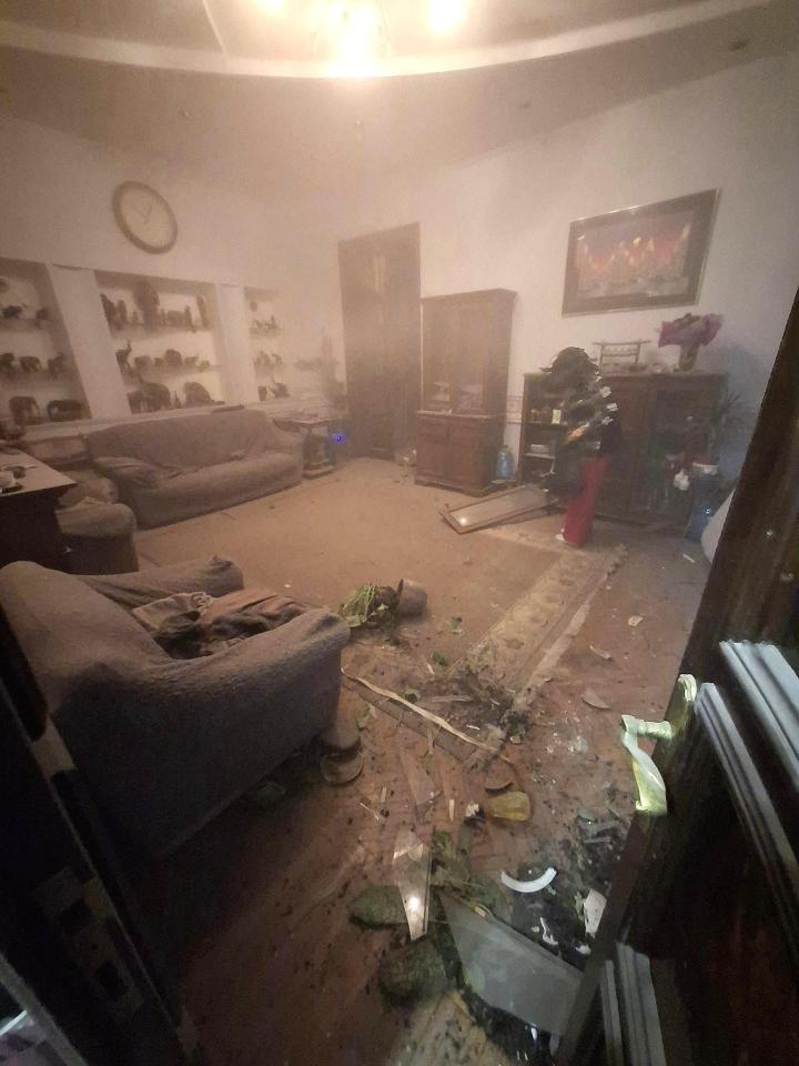 An interior view of a residential apartment in Odesa heavily damaged by the Russian drone attack