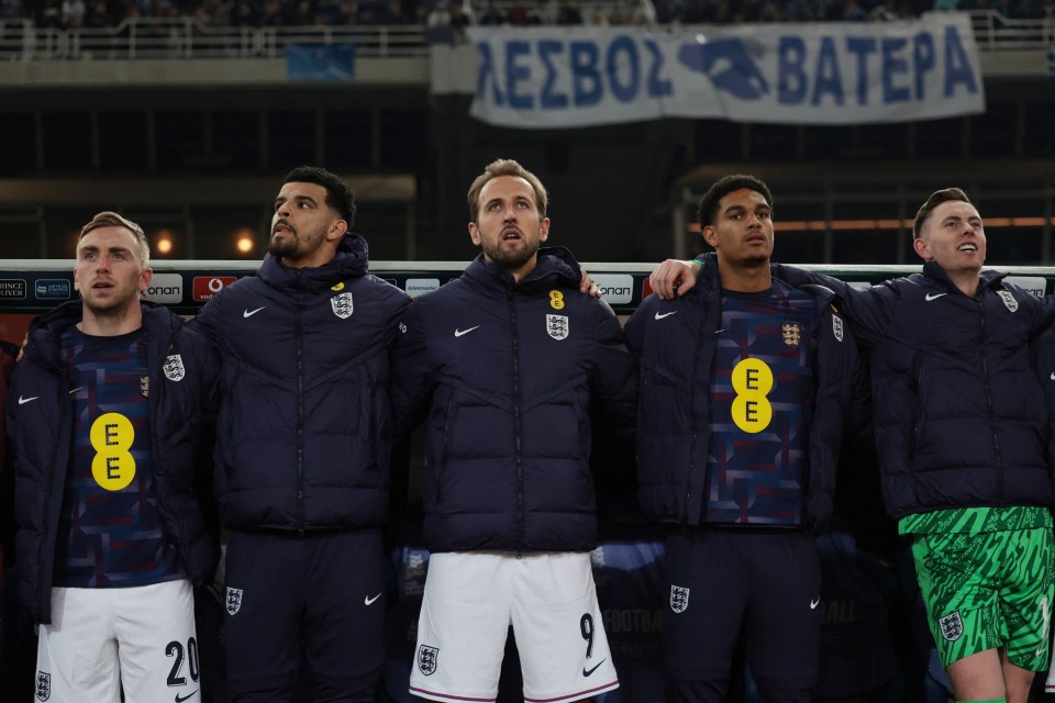 Harry Kane joined his fellow substitutes singing from the sidelines