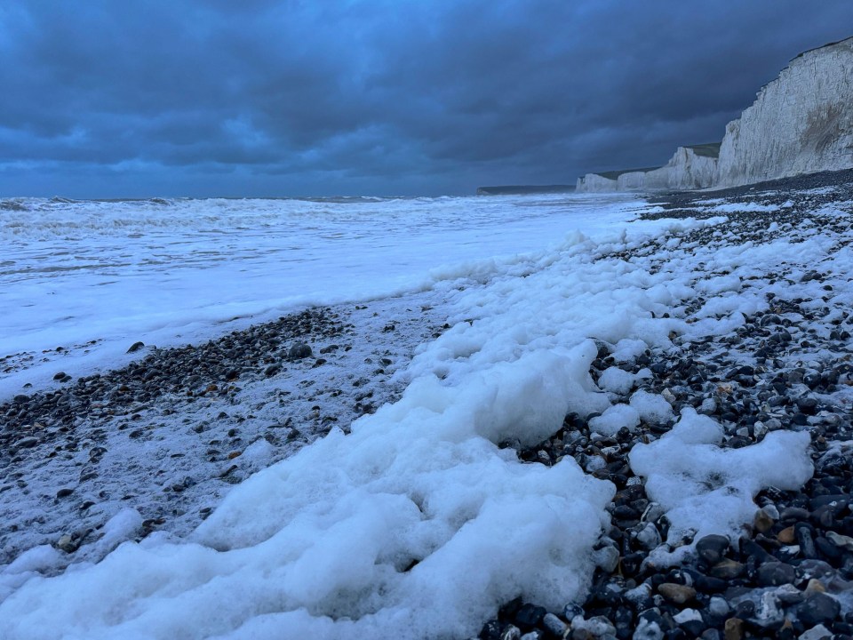 Fierce winds, large waves and rain hit Eastbourne yesterday morning