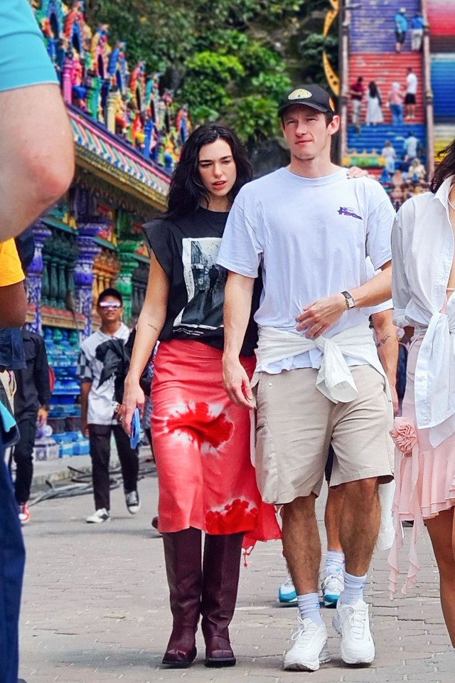 Dua Lipa was spotted with actor lover Callum Turner at the Batu Caves in Malaysia