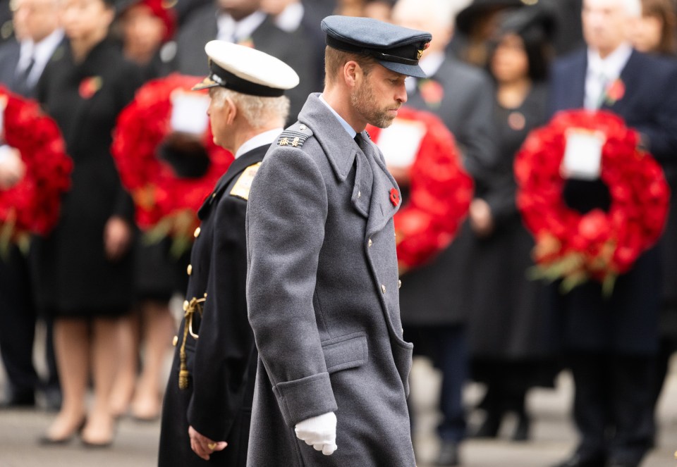 King Charles III and Prince William at the Cenotaph today