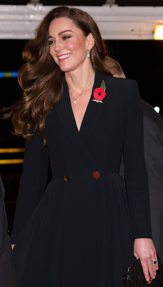 Kate made a radiant return for a Remembrance event at the Royal Albert Hall last night