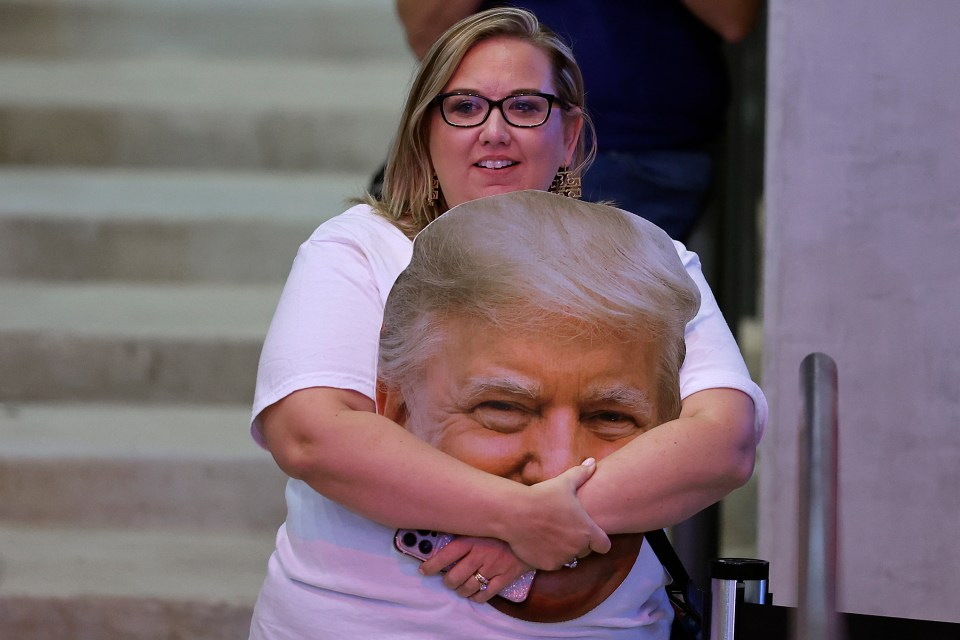 Hopeful - Trump fan with huge cutout