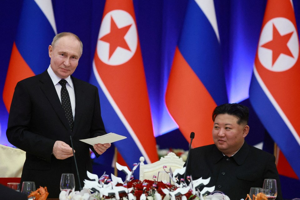 Putin and Kim pictured in Pyongyang in June