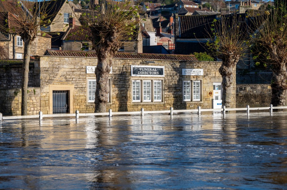 Streets in Bradford on Avon were completely submerged