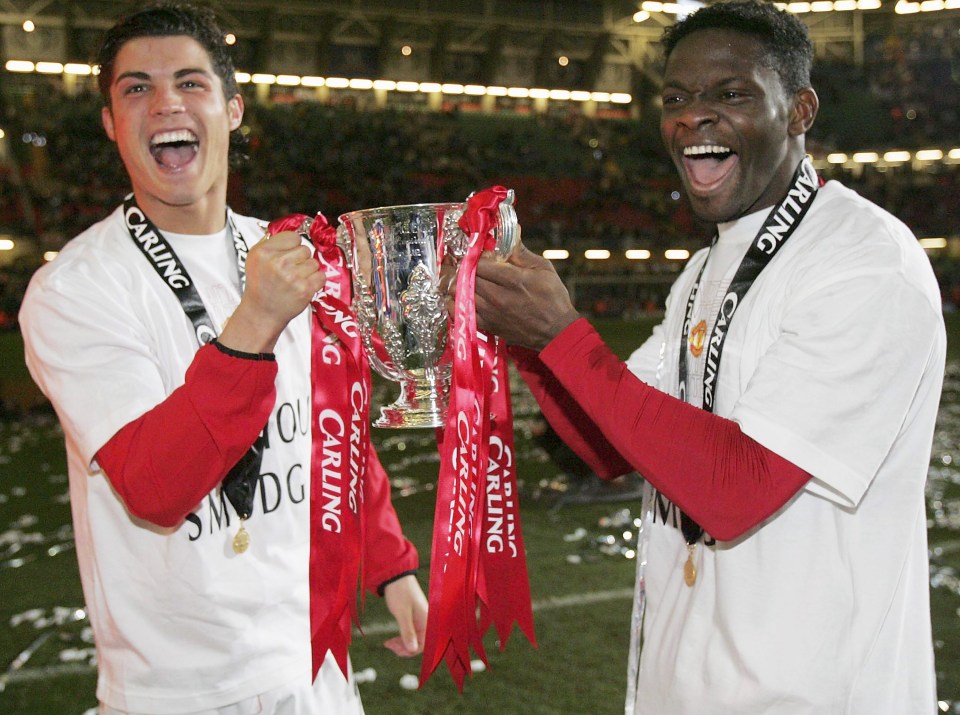 Louis Saha, right, played alongside Ronaldo for four years at Old Trafford