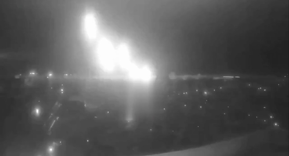 Footage showed missiles raining down over Dnipro