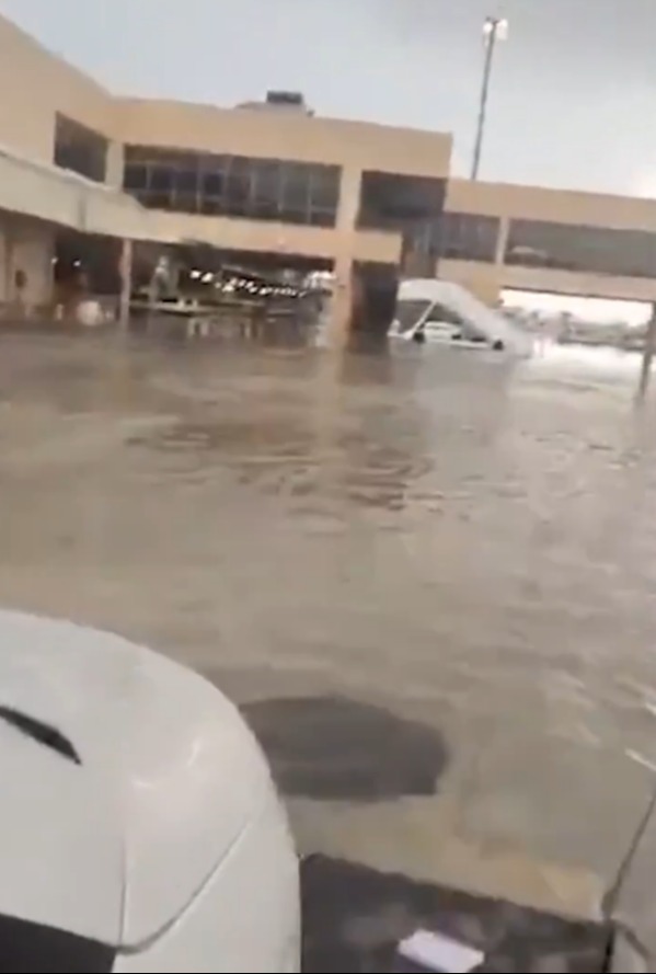 Malaga Airport was completely flooded today