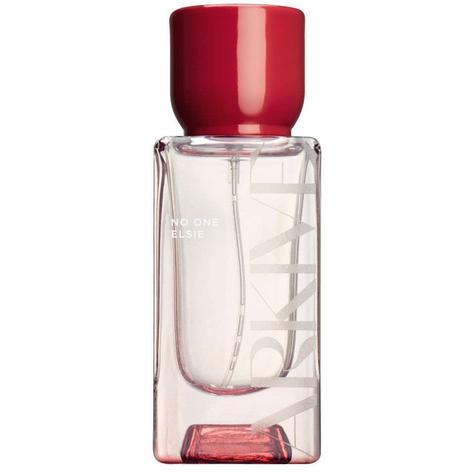 a bottle of no one else perfume with a red cap