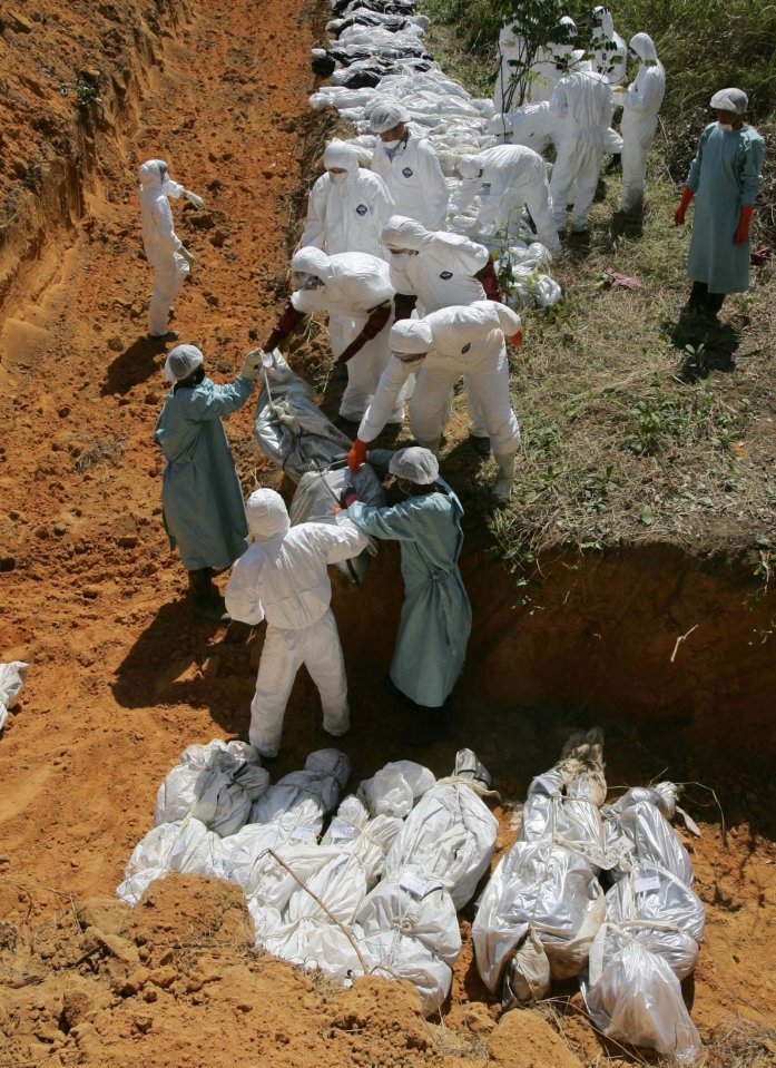 The high death toll led to the construction of mass-graves in Thailand