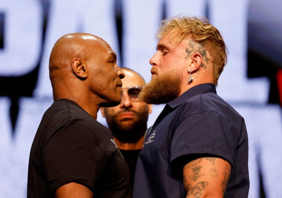 Mike Tyson, 58, and Jake Paul, 27, are facing off against each other in the ring