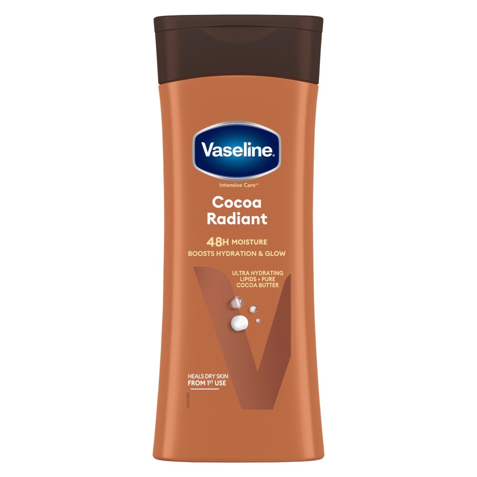 Denise always uses Vaseline Intensive Care Cocoa Radiant Body Lotion