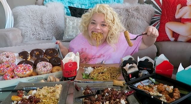 Trisha at some points took on three eating challenges a day