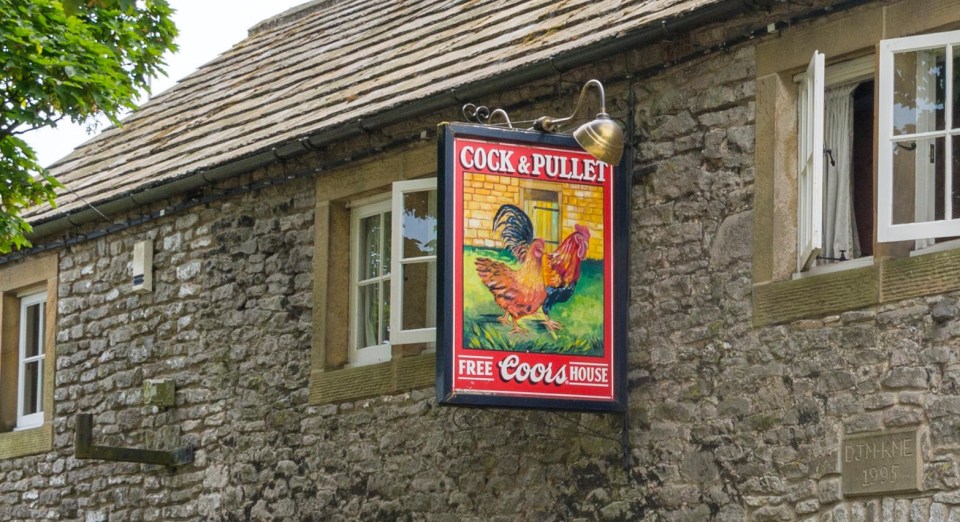 The Cock and Pullet refers to poultry — the male cock and female pullet chickens