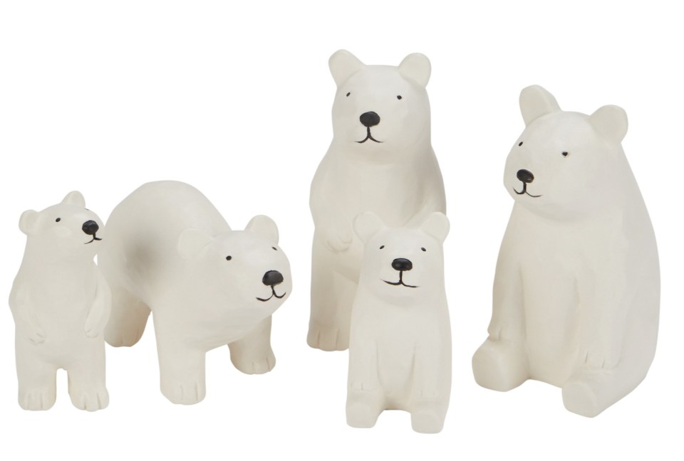 These sweet polar bears are £10 and would look sweet on a table or in your lounge