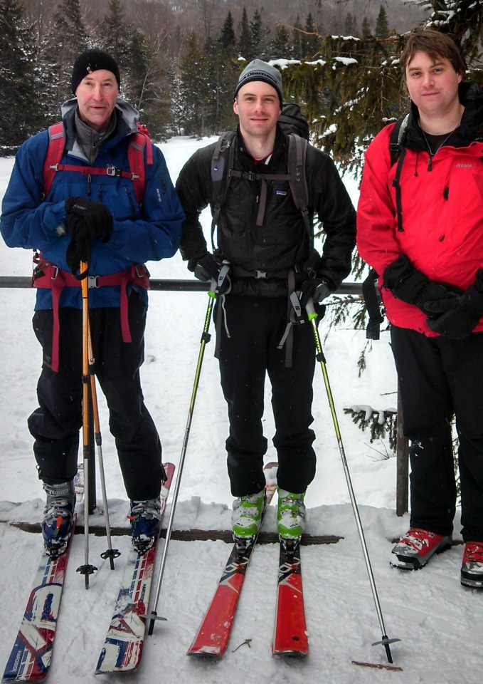 Scans revealed the dad had broken his back 40 years ago, probably while skiing (David on the left pictured with sons Jarred, 41, and Dallon, 33).