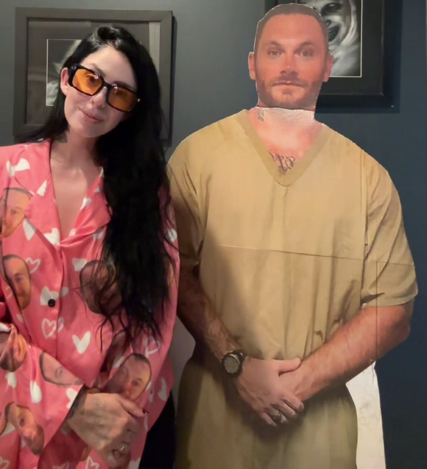 The prison wife explained that her husband got her a cardboard cutout of himself while he is locked up