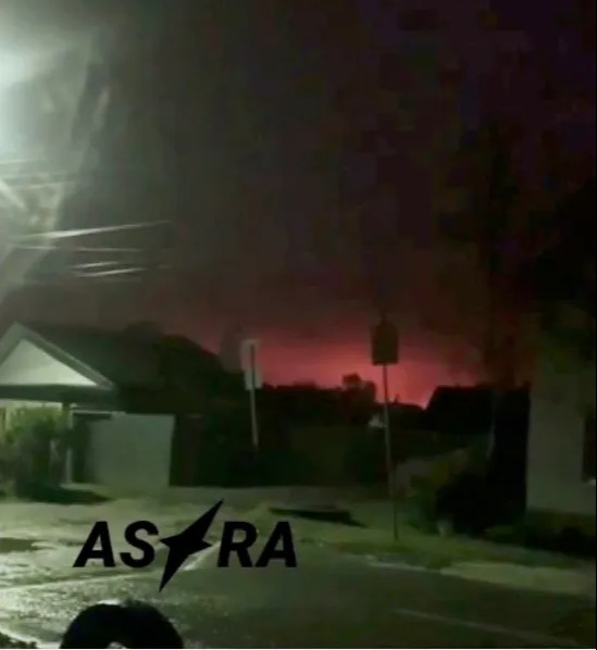 a picture of a purple sky with astra written on the bottom