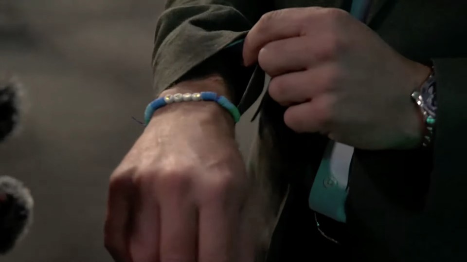 William showed off a friendship bracelet made by Princess Charlotte