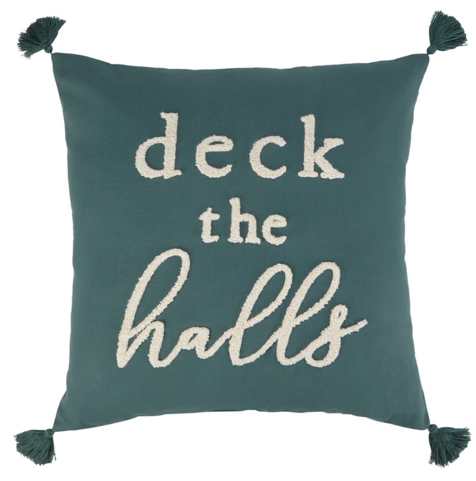 This Deck the Halls cushion costs £12 and looks perfect for the festive season