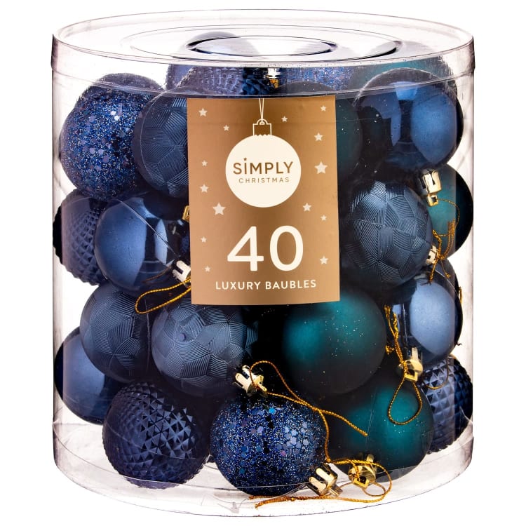 A pack of 40 baubles is £5