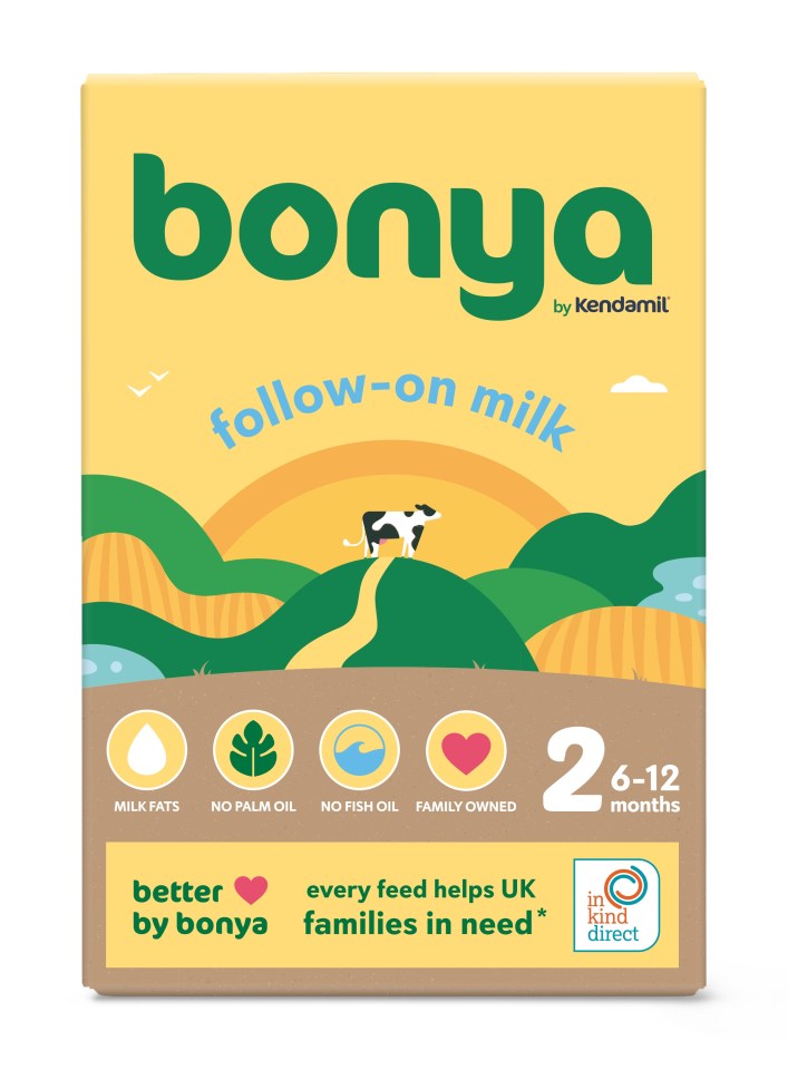 a box of bonya follow-on milk by kendamil