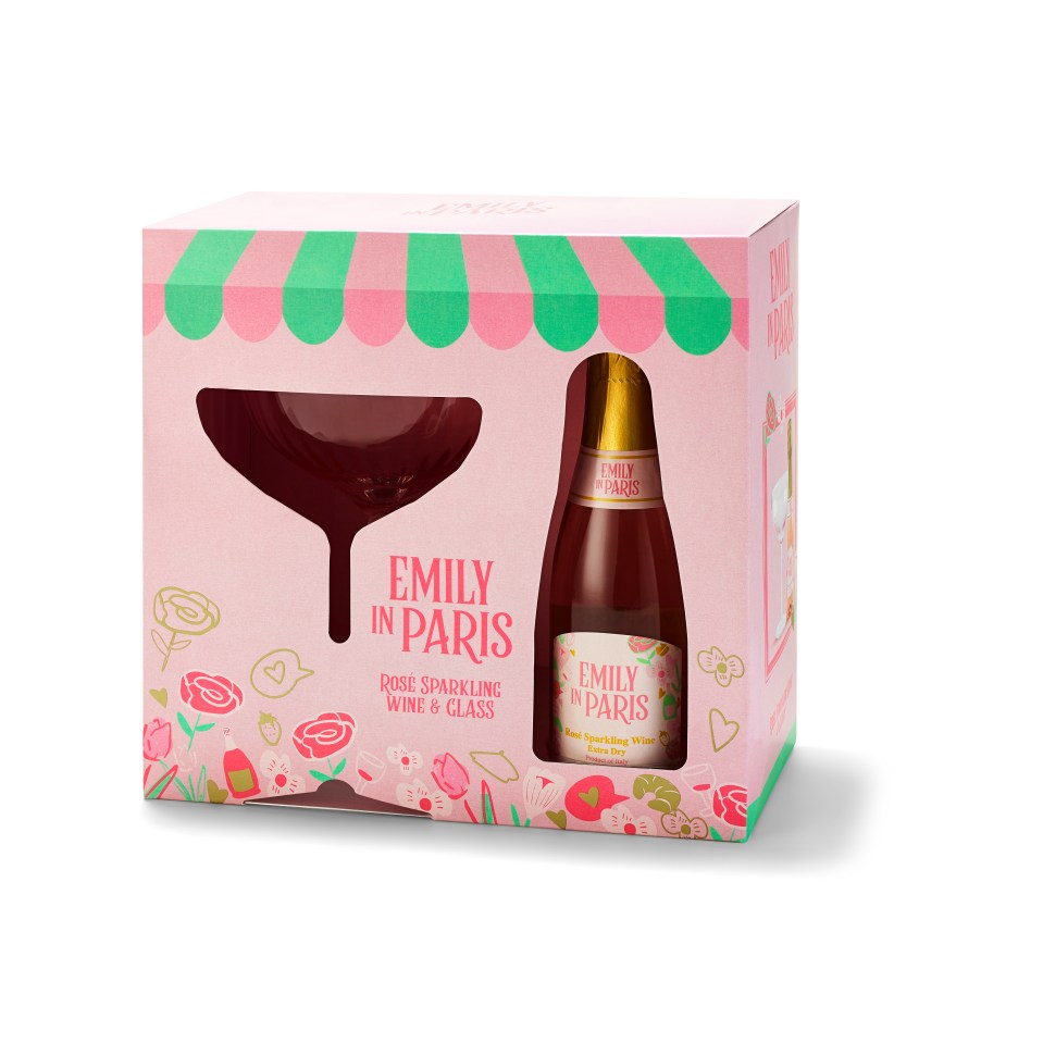 Emily In Paris Rosé Sparkling Wine & Glass Set, B&M