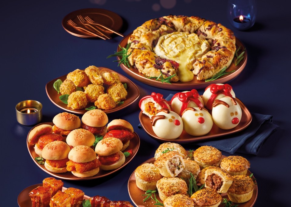 Aldi's party range includes mini sliders, bao buns and pies