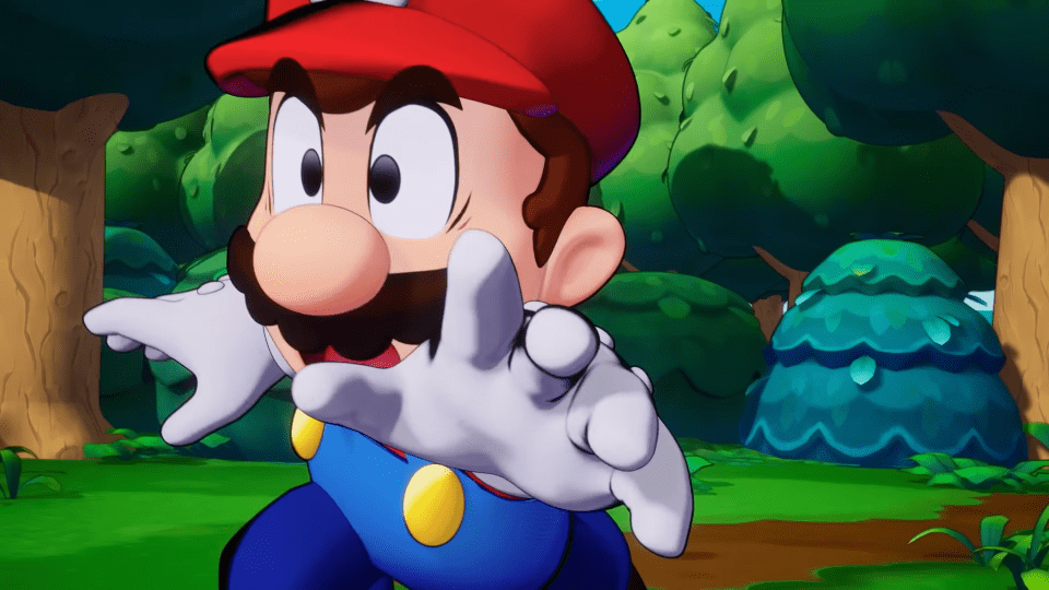 a close up of mario in a video game