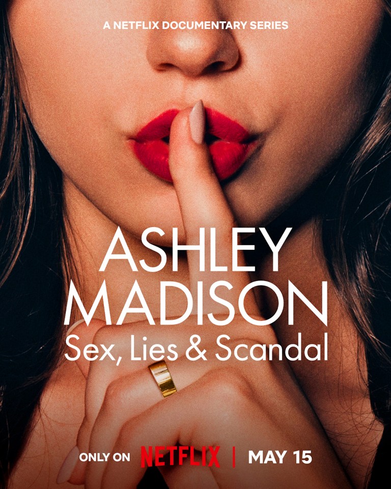 a poster for a netflix documentary series called ashley madison