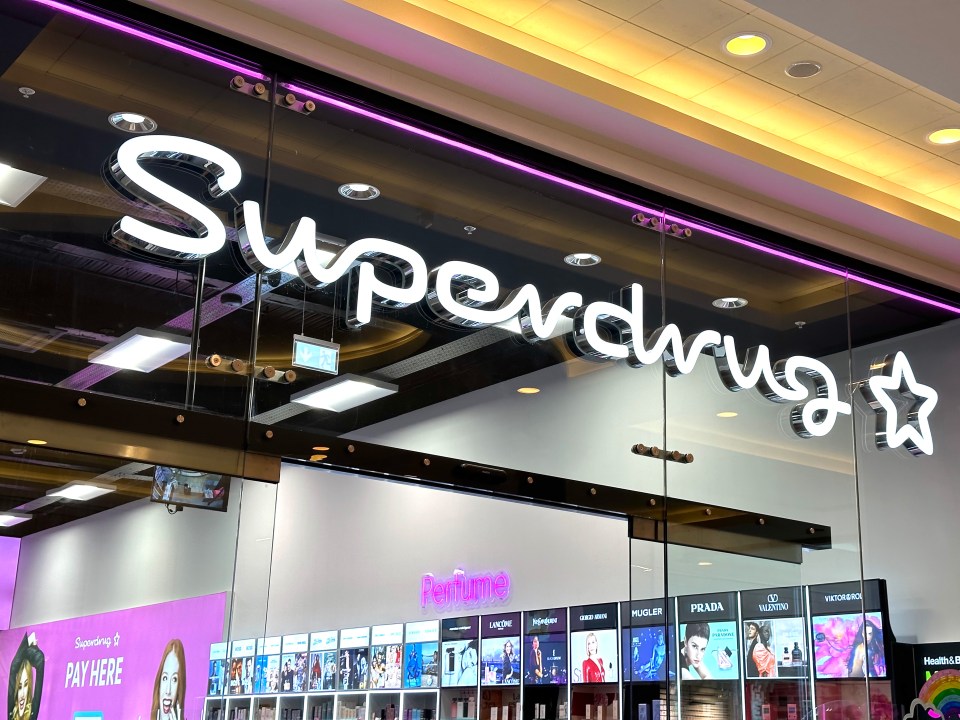 a store called superdrug has a perfume section