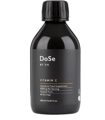 a bottle of dose by vh vitamin c liposomal food supplement