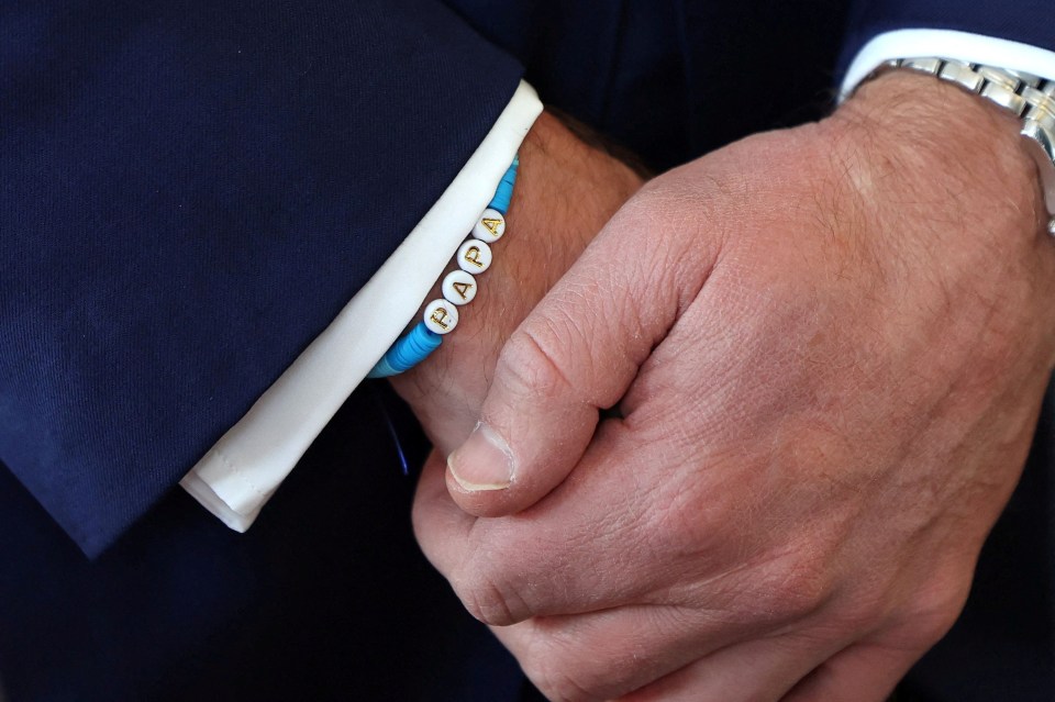 Prince William wore a friendship bracelet from Princess Charlotte in South Africa which said 'Papa'