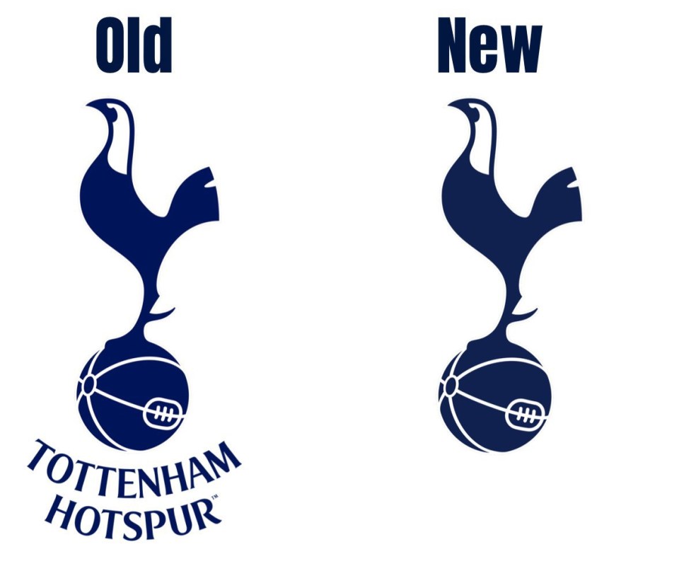 an old and new tottenham hotspur logo on a white background