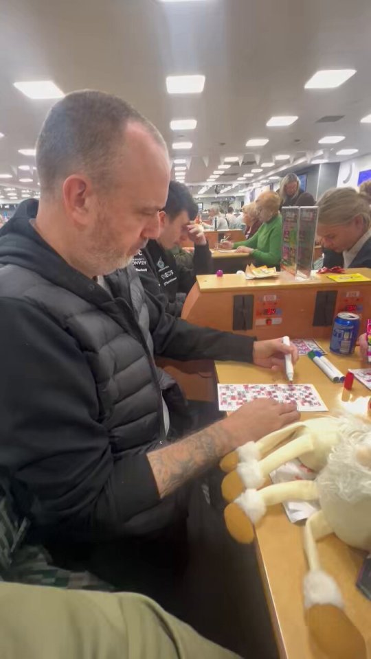 Williams, 49, enjoys a game of bingo