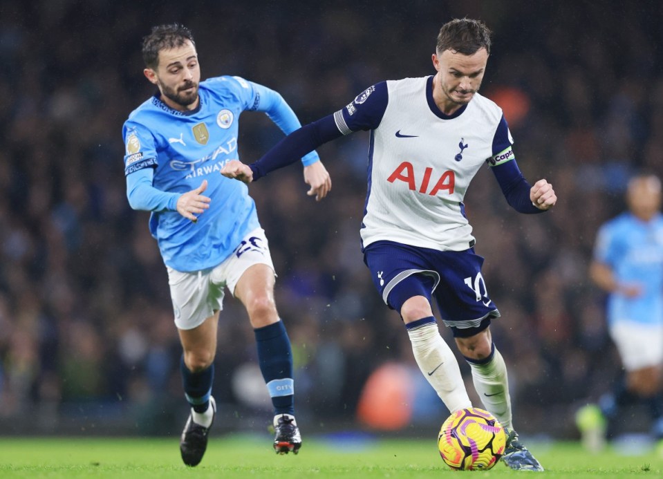 Spurs' James Maddison ran the City midfield ragged on Saturday