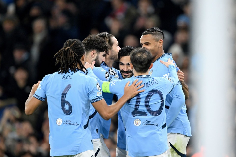 Ilkay Gundogan's deflected volley doubled City's lead after half-time