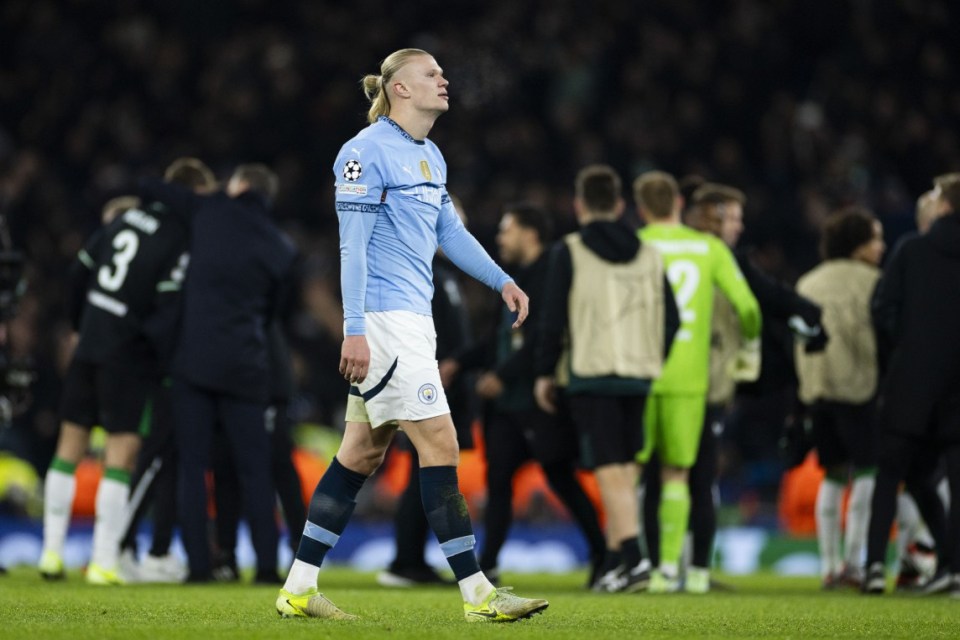 Erling Haaland looked shell-shocked at full-time at the Etihad