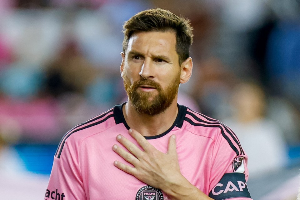 Inter Miami's Argentine forward #10 Lionel Messi reacts during the Major League Soccer (MLS) Eastern Conference semifinal second leg between Inter Miami CF and Atlanta United FC at Chase Stadium in Fort Lauderdale, Florida, on November 9, 2024. (Photo by Chris Arjoon / AFP) (Photo by CHRIS ARJOON/AFP via Getty Images)