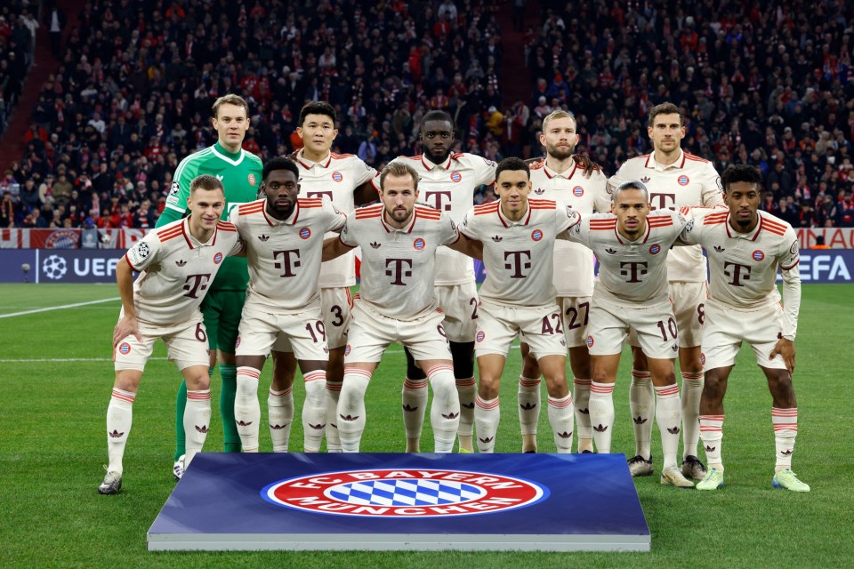 The Bayern Munich team before they played PSG on Tuesday